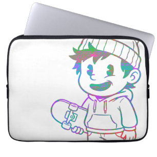 Rad Orange: Skater Boy Retro Laptopschutzhülle