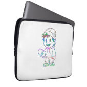 Rad Orange: Skater Boy Retro Laptopschutzhülle (Vorne Rechts)