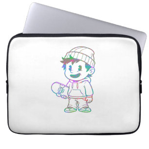 Rad Orange: Skater Boy Retro Laptopschutzhülle