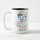 Rad Orange: Skater Boy Retro Zweifarbige Tasse (Links)