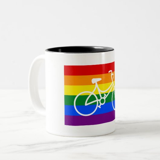 Rad-Pride Zweifarbige Tasse (Vorderseite Links)