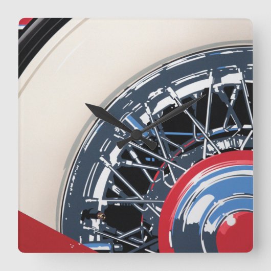 Rad Quadratische Wanduhr (Vorderseite)