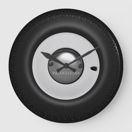 Rad-Rad-Rad-Hubcap-Uhr Große Wanduhr (Vorderseite)