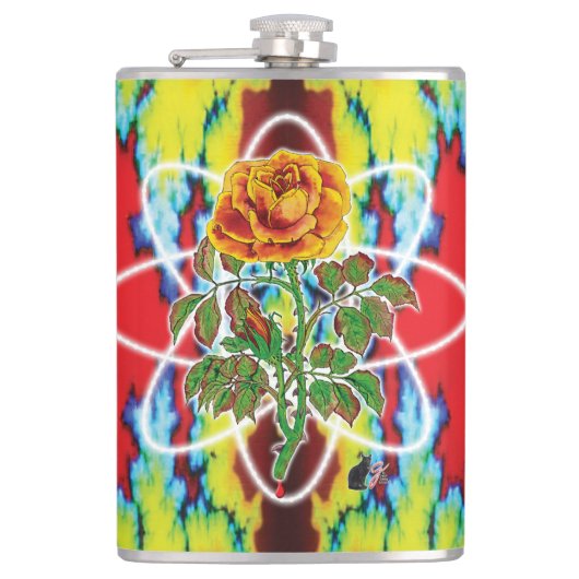 Rad Rad Rose Flachmann (Vorderseite)