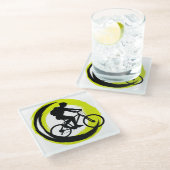 Rad-/Reitspass im Sommer Glasuntersetzer (Schrägansicht)