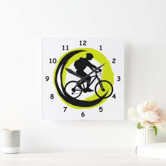 Rad-/Reitspass im Sommer Quadratische Wanduhr (Zuhause)