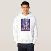 rad retro 80er Synthwave 80er Hund Hoodie (Vorne ganz)