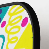 Rad Retro Memphis Muster Neon 80er Pop Art Pickleball Schläger (Linke Seite)