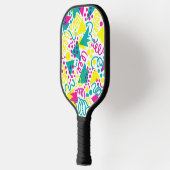 Rad Retro Memphis Muster Neon 80er Pop Art Pickleball Schläger (Links)