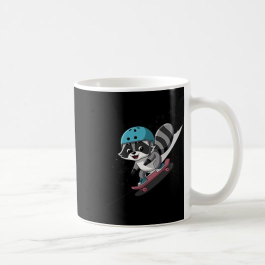Rad Rocket Waschbär Skateboarding Star Kaffeetasse (Rechts)