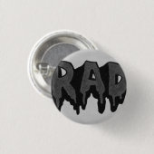 'Rad' Schwarz-Weiß-Grunge-Abzeichen Button (Vorne & Hinten)