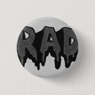 'Rad' Schwarz-Weiß-Grunge-Abzeichen Button
