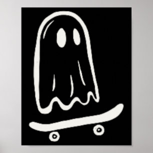 Rad Skate Fahrender Geist Halloween Skateboard fah Poster
