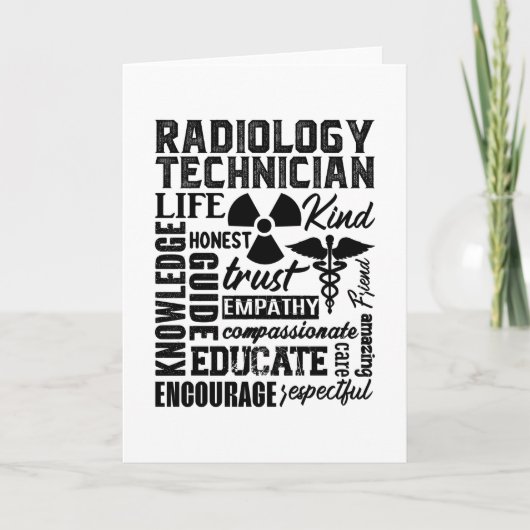 Rad Tech Technologist Xray Radiology Technician Karte (Vorderseite)