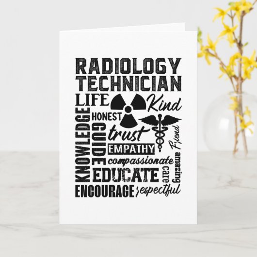 Rad Tech Technologist Xray Radiology Technician Karte (Gelbe Blume)