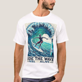 Rad the Wave, Feel Alive - Surfer T - Shirt