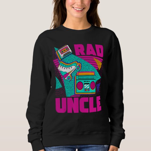 Rad Uncle 90s Aesthetic Nostalgia 1990's Retro Unc Sweatshirt (Vorderseite)