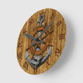 Rad und Anker für Schiffe Runde Wanduhr (Winkel)