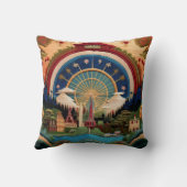 Rad und Landschaftliche Landskap im Stickereistil Kissen (Rückseite)