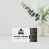 Rad- und Reifendienst | Mechanisches Logo für Auto Visitenkarte (Stehend Vorderseite)