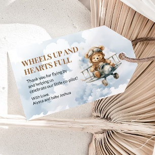 Rad up Teddy Bear Airplane Babydusche Geschenkanhänger