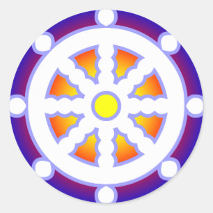 Rad von Dharma Runder Aufkleber