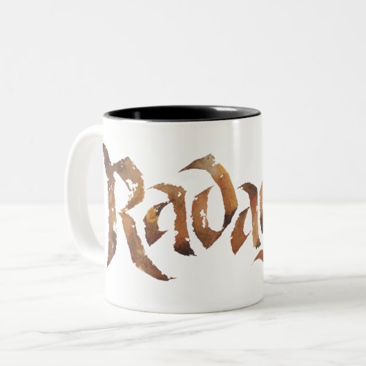 RADAGAST™ Name texturiert Zweifarbige Tasse (Vorderseite Links)