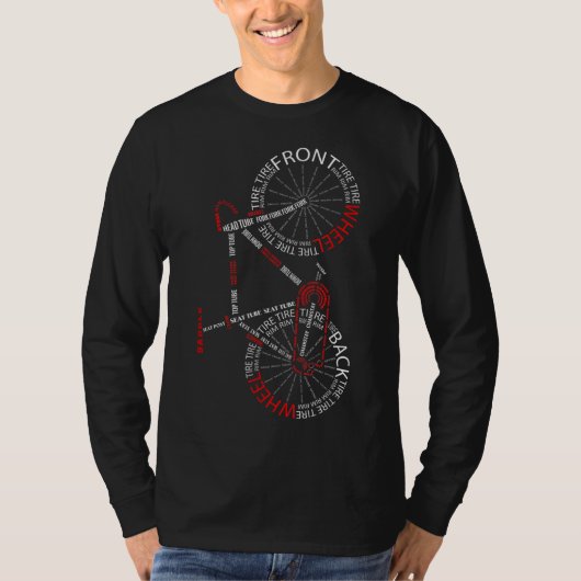 Radanatomie Fahrradteile Vertikales Fahrrad T-Shirt (Vorderseite)