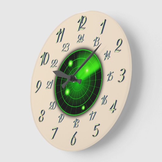 Radarnähe mit militärischer Zeit Große Wanduhr (Winkel)