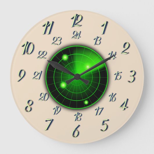 Radarnähe mit militärischer Zeit Große Wanduhr (Vorderseite)