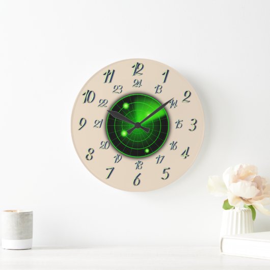 Radarnähe mit militärischer Zeit Große Wanduhr (Zuhause)