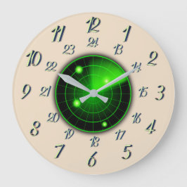 Radarnähe Pfirsichgraue w/militärische Zeit Große Wanduhr