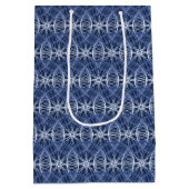 Radblaues Muster individuelle Name Mittlere Geschenktüte (Rückseite)