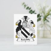 Radcliffe Familienwappen Postkarte (Stehend Vorderseite)