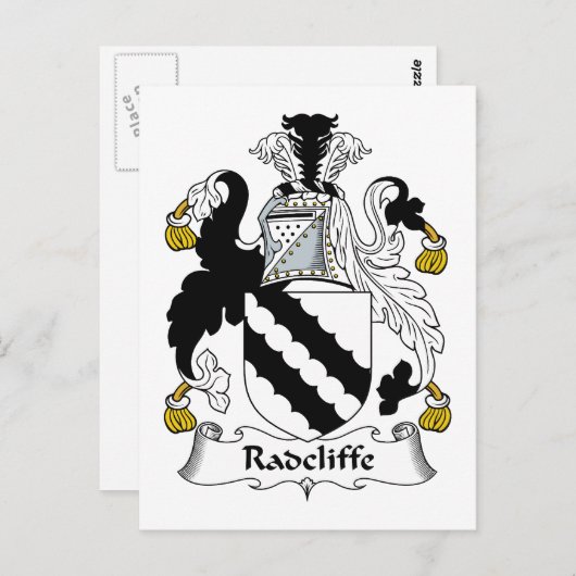 Radcliffe Familienwappen Postkarte (Vorne/Hinten)