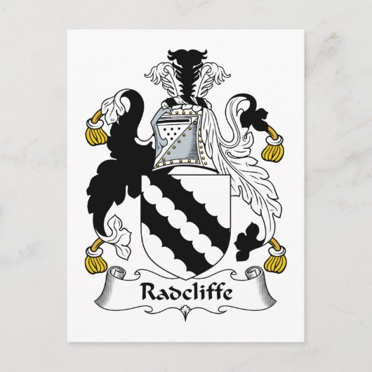 Radcliffe Familienwappen Postkarte (Vorderseite)