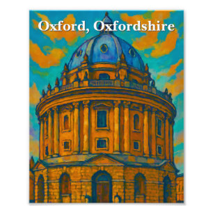 Radcliffe-Kamera in Oxford Gouache Malerei Fotodruck