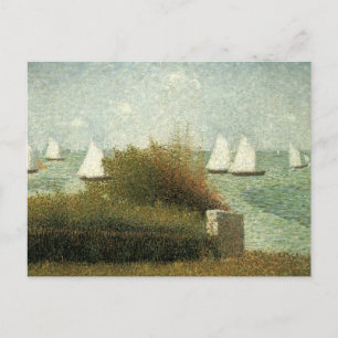 Rade de Grandcamp von Georges Seurat, Vintage Art Postkarte