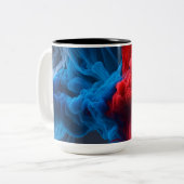 Rade & Tha Smoke Moderne Abstrakt Zweifarbige Tasse (Vorderseite Links)