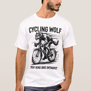 Radelnder Wolf, Schnellstraßenfahrrad-Enthusiast T-Shirt