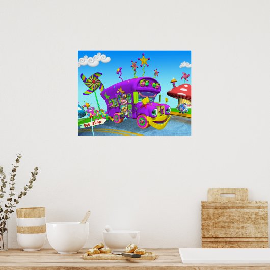 "Räder auf dem Bus" 24w X 18h Poster (Küche)