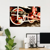 Räder der Dampflokomotive Poster (Heimbüro)