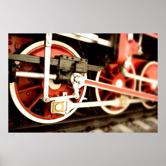 Räder der Dampflokomotive Poster (Vorne)