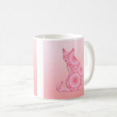 "Räder der hellen" Katze - Korallenrosa Kaffeetasse (VorderseiteRechts)