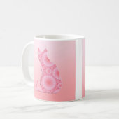 "Räder der hellen" Katze - Korallenrosa Kaffeetasse (Vorderseite Links)