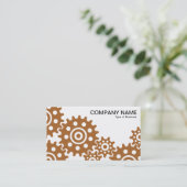 Räder der Industrie - braun und weiß Visitenkarte (Stehend Vorderseite)