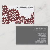 Räder der Industrie - dunkelbraun und weiß Visitenkarte (Vorne/Hinten)