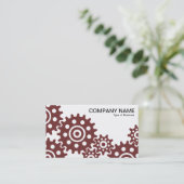 Räder der Industrie - dunkelbraun und weiß Visitenkarte (Stehend Vorderseite)