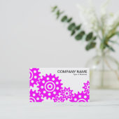 Räder der Industrie - Magenta und Weiß Visitenkarte (Stehend Vorderseite)
