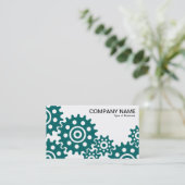 Räder der Industrie - Moosgrün und Weiß Visitenkarte (Stehend Vorderseite)